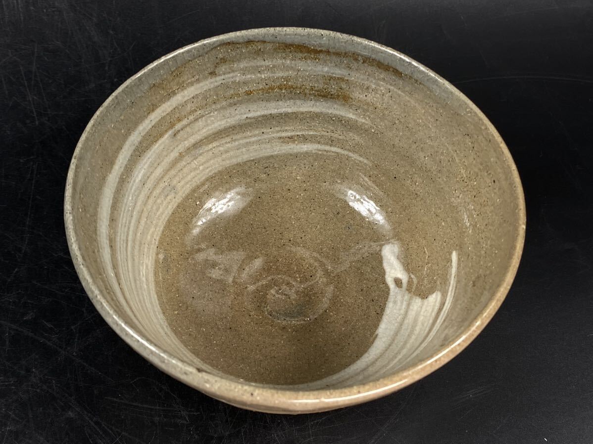 【福蔵】母里焼 茶碗 刷毛目 共箱 茶道具 径13.3cm_画像3