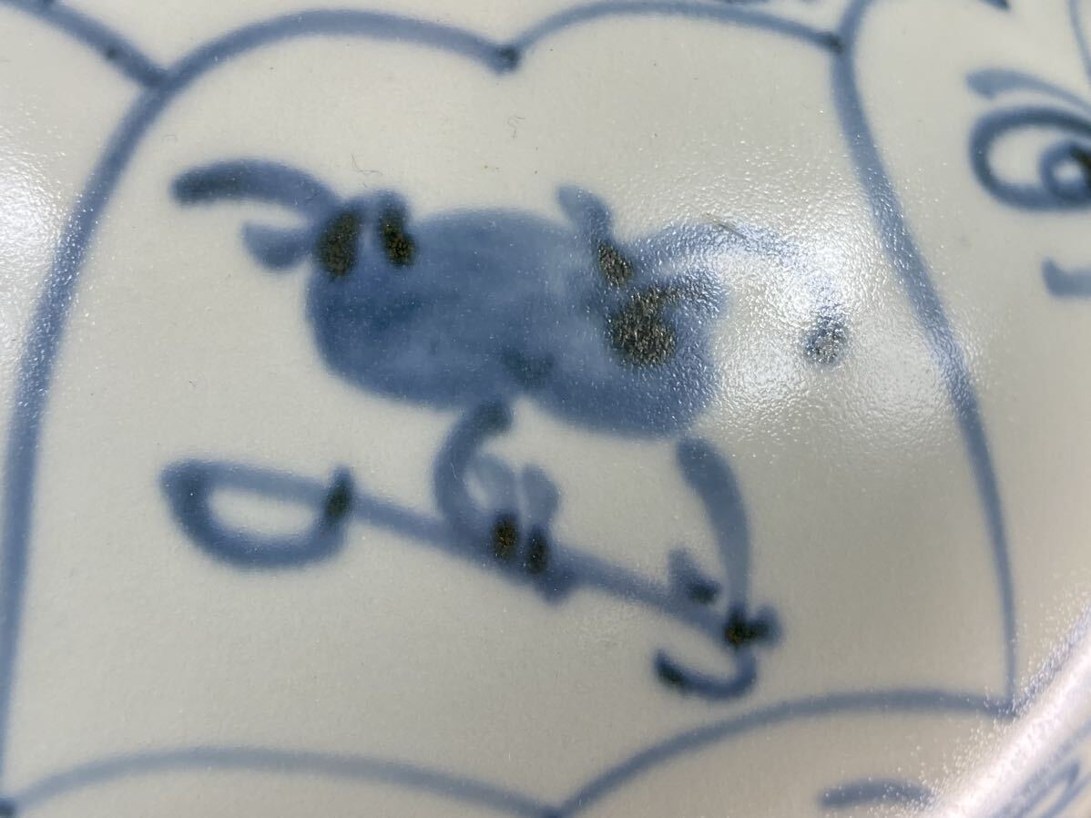 【福蔵】花瓶 油壺 染付 藍 有田焼 伊万里 美品 高15.7cm_画像6