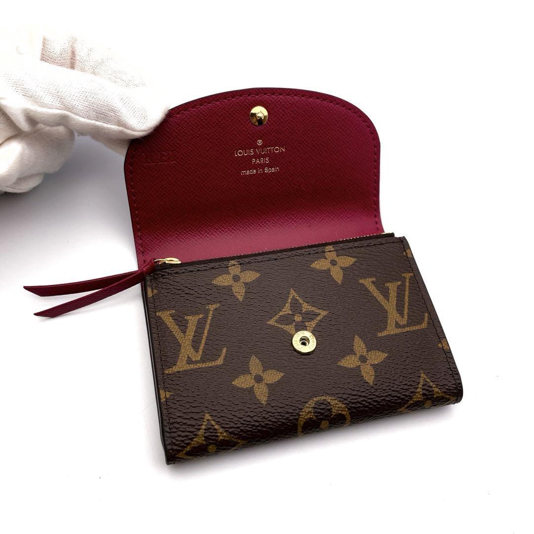 LOUIS VUITTON 美品 現行モデル ルイヴィトン モノグラム ロザリ フューシャ 折り財布 M41939_画像5