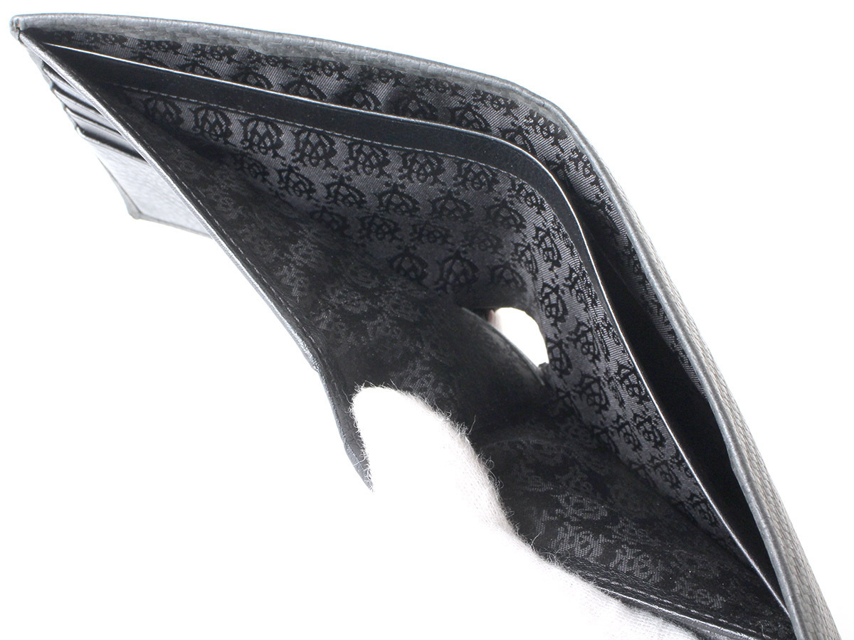 E16699 美品 dunhill ダンヒル マイクロ ディーエイト レザー 二つ折り 財布 ブラック 黒 コンパクトウォレット スペイン製 MICRO D-EIGHT_画像6
