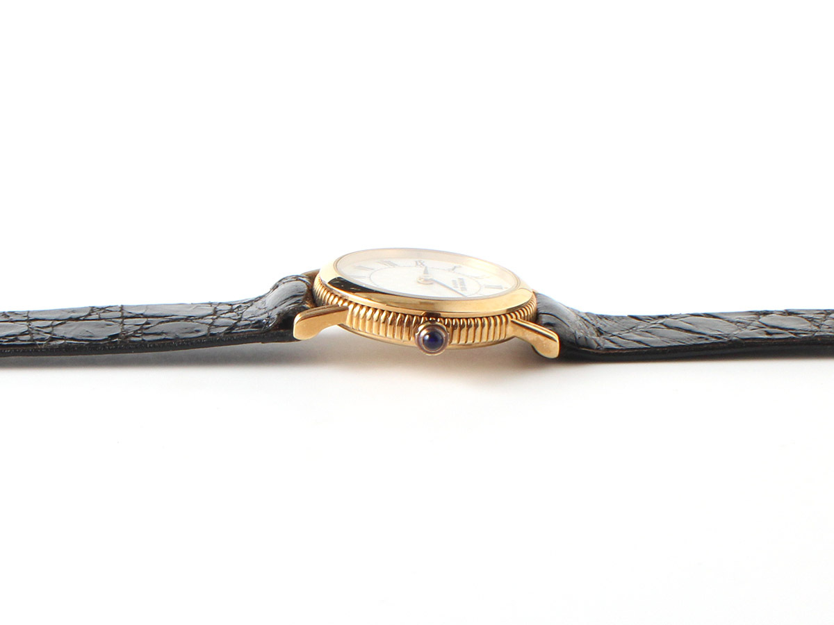 E16955 美品 RAYMOND WEIL レイモンドウィル 腕時計 クォーツ クロコベルト ブラック×ゴールド 文字盤ホワイト CROCODILE VERITABLEの画像4