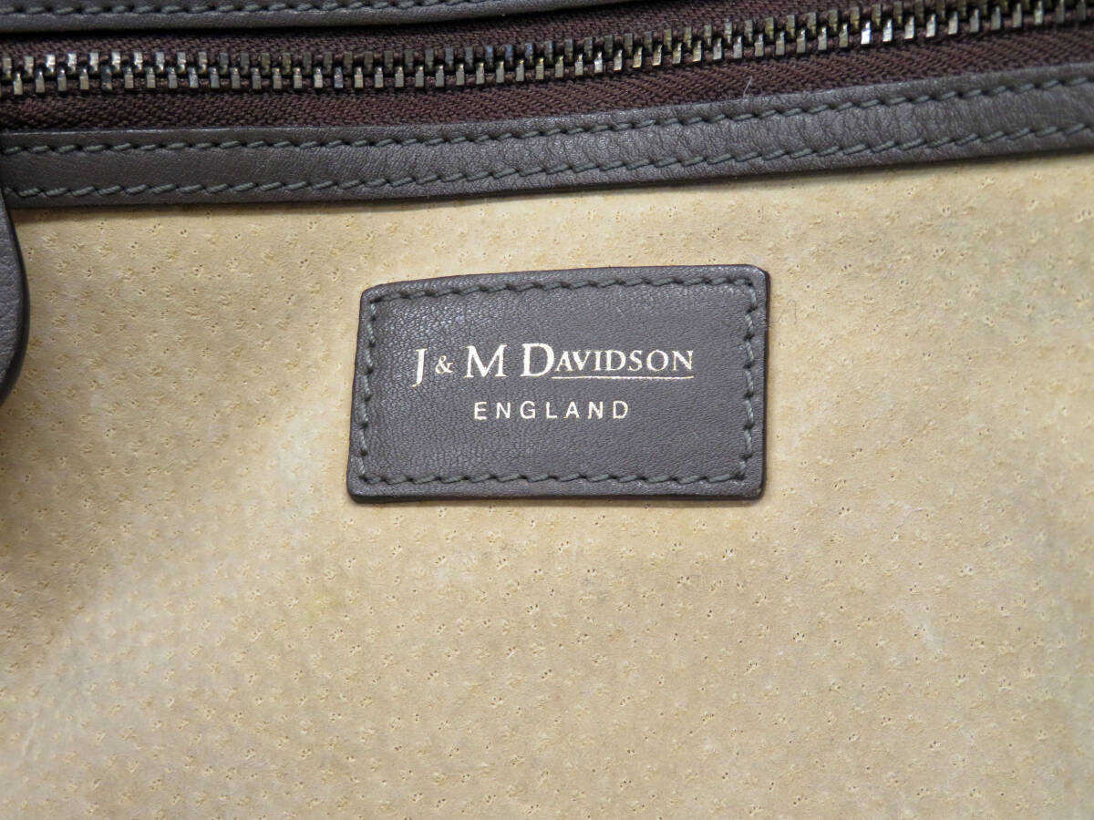 16599 美品 J&M DAVIDSON ENGLAND ジェイアンドエムダヴィットソン レザー G金具 2WAY ボストンバッグ ハンドバッグ 肩掛け カバン 茶系の画像8