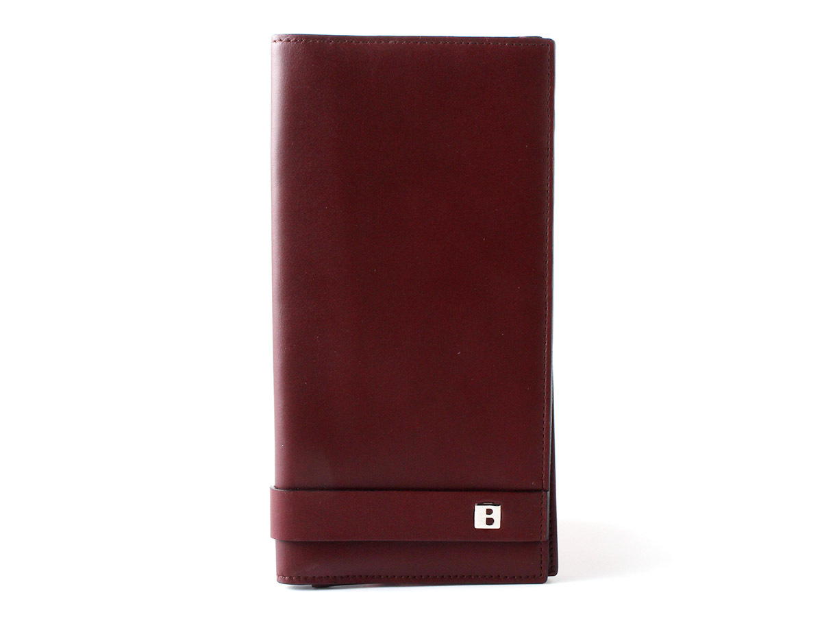 E16916 新品未使用 BALLY バリー 二つ折り 長財布 レザー ヴィンテージ ボルドー 赤 ロングウォレット 札入れ カード入れの画像1