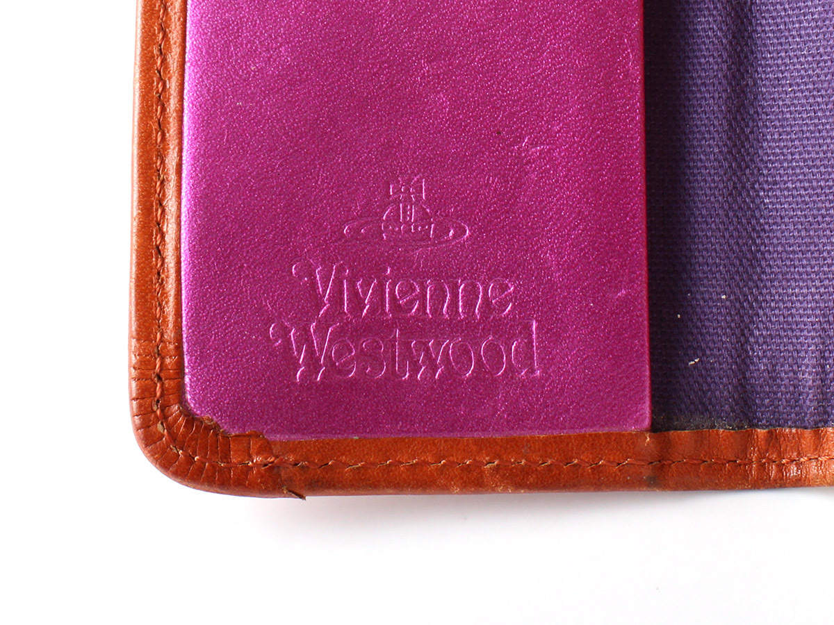 E17207 Vivienne Westwood ヴィヴィアンウエストウッド 4連 キーケース キャンバス×レザー チェック柄 ピンク系 キーリング付き オーブの画像8