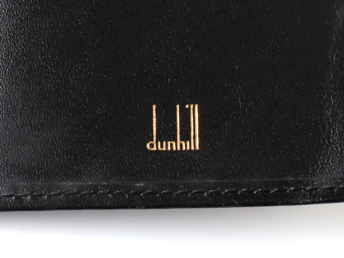 E16082 dunhill ダンヒル レザー 二つ折り 長財布 ブラック 黒 札入れ ロングウォレット フランス製の画像9