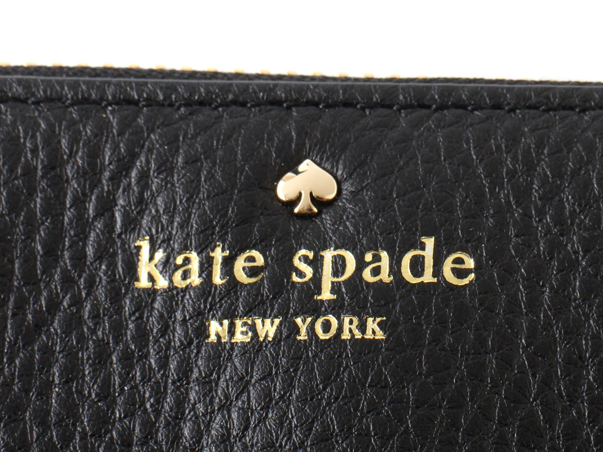 E16920 美品 kate spade new york ケイトスペード ニューヨーク 長財布 レザー ブラック 黒 ラウンドファスナー ロングウォレット 牛革の画像7