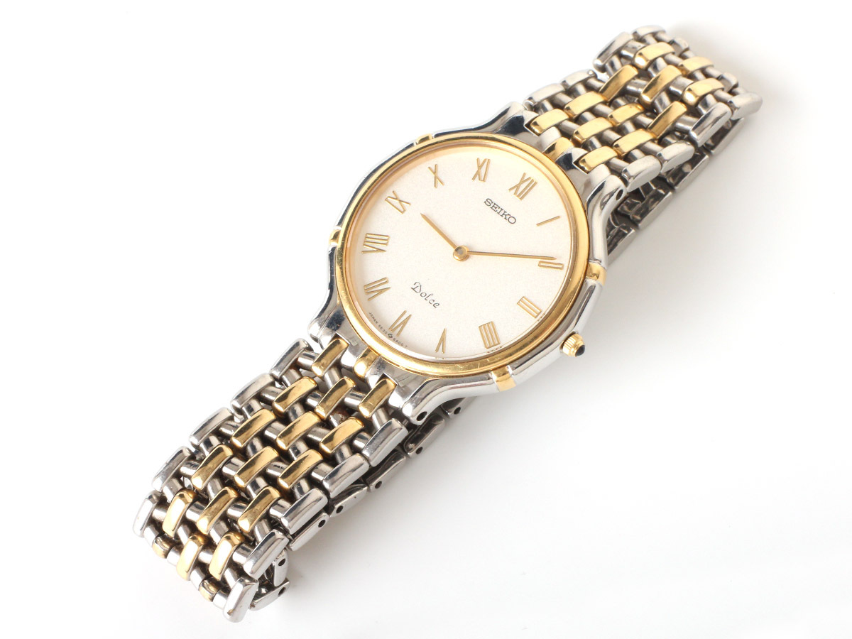 E16966 SEIKO セイコー 腕時計 ドルチェ 5E30-6A00 メンズ 腕時計 シルバー×ゴールド 文字盤ホワイト クォーツの画像2