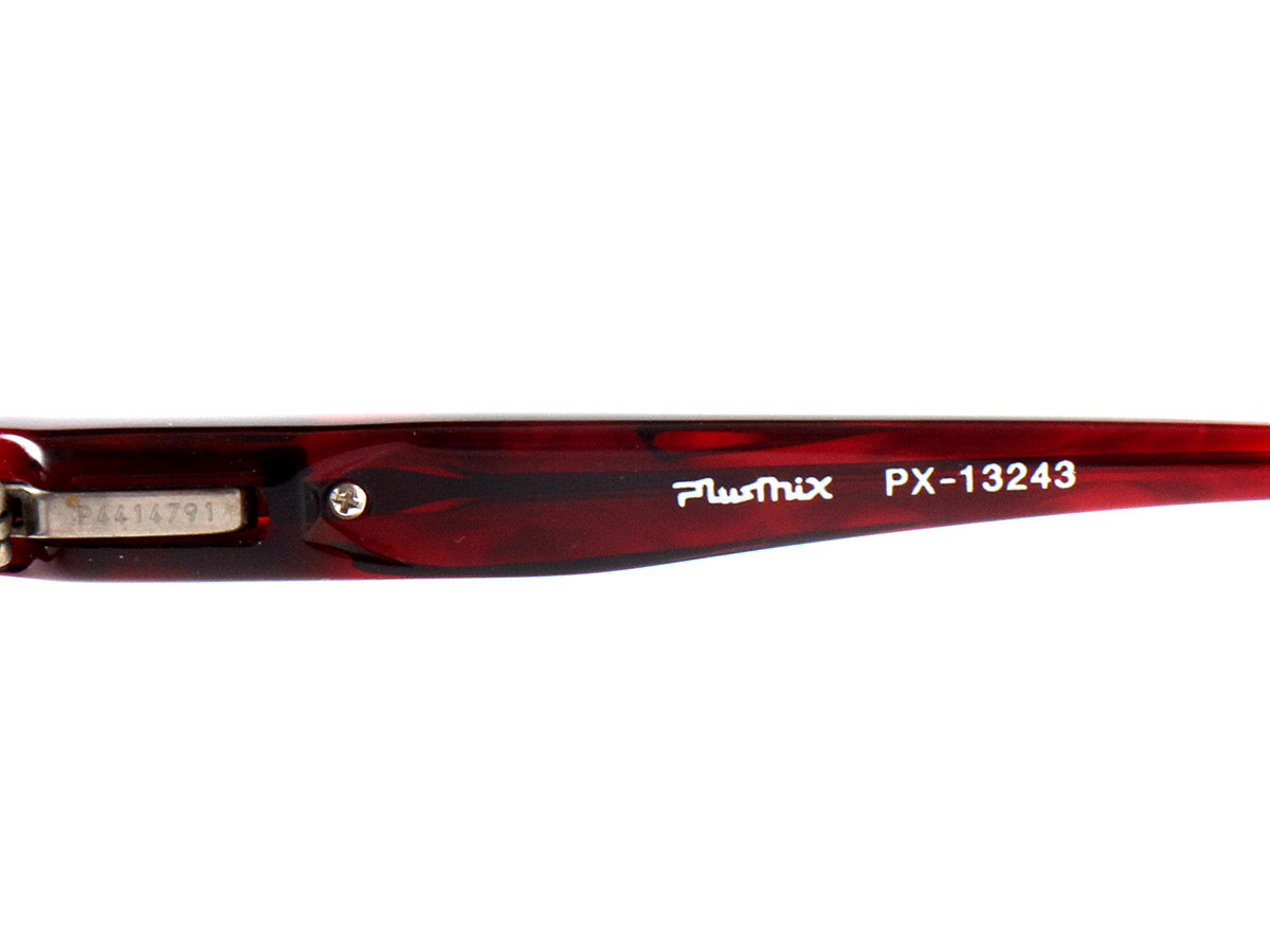 E17259 Plusmix プラスミックス メガネ 度入り アイウェア レッド 赤 眼鏡 めがね SEED ダークレッドデミ 日本製の画像5