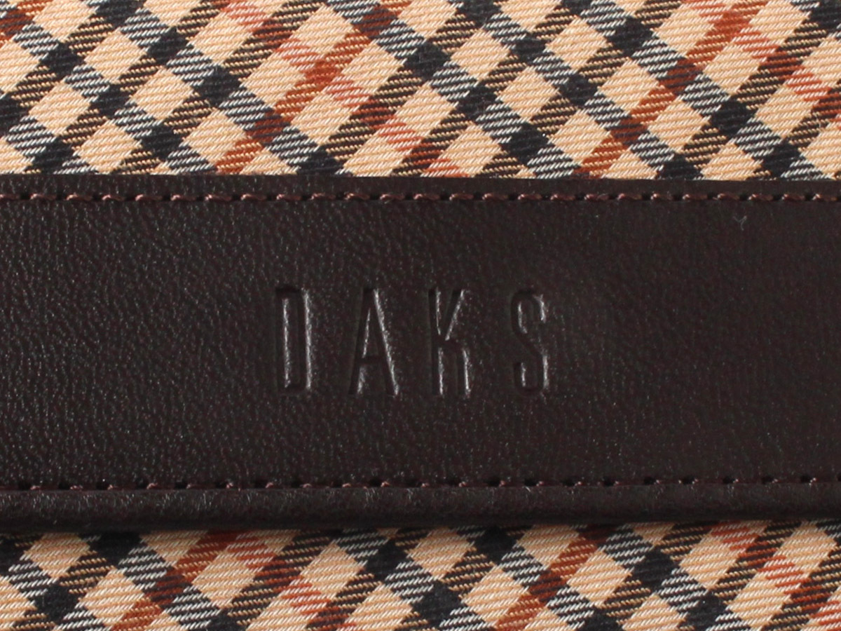 E17232 new goods unused DAKS Dux 5 ream key case house check pattern Brown × beige group cotton × leather cow leather made in Japan 