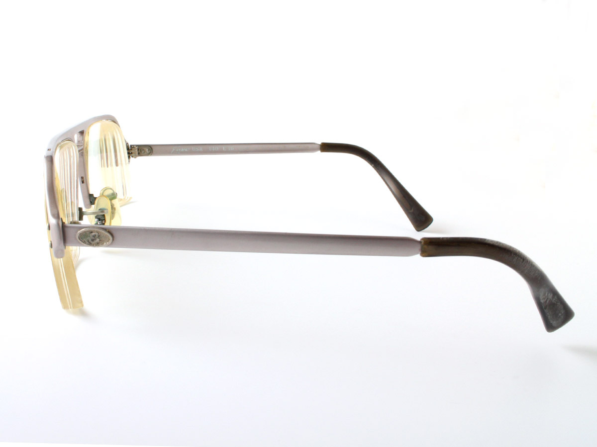 E17260 Evans エバンス メガネ 度入り USA ヴィンテージ 眼鏡 めがね アイウェア シルバー×グレー系の画像4