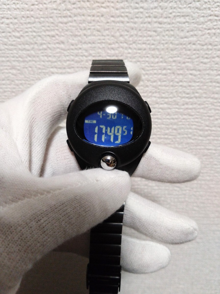  Alba spoon black black blue blue [ beautiful goods ]SEIKO ALBA SPOON Seiko wristwatch digital wristwatch 