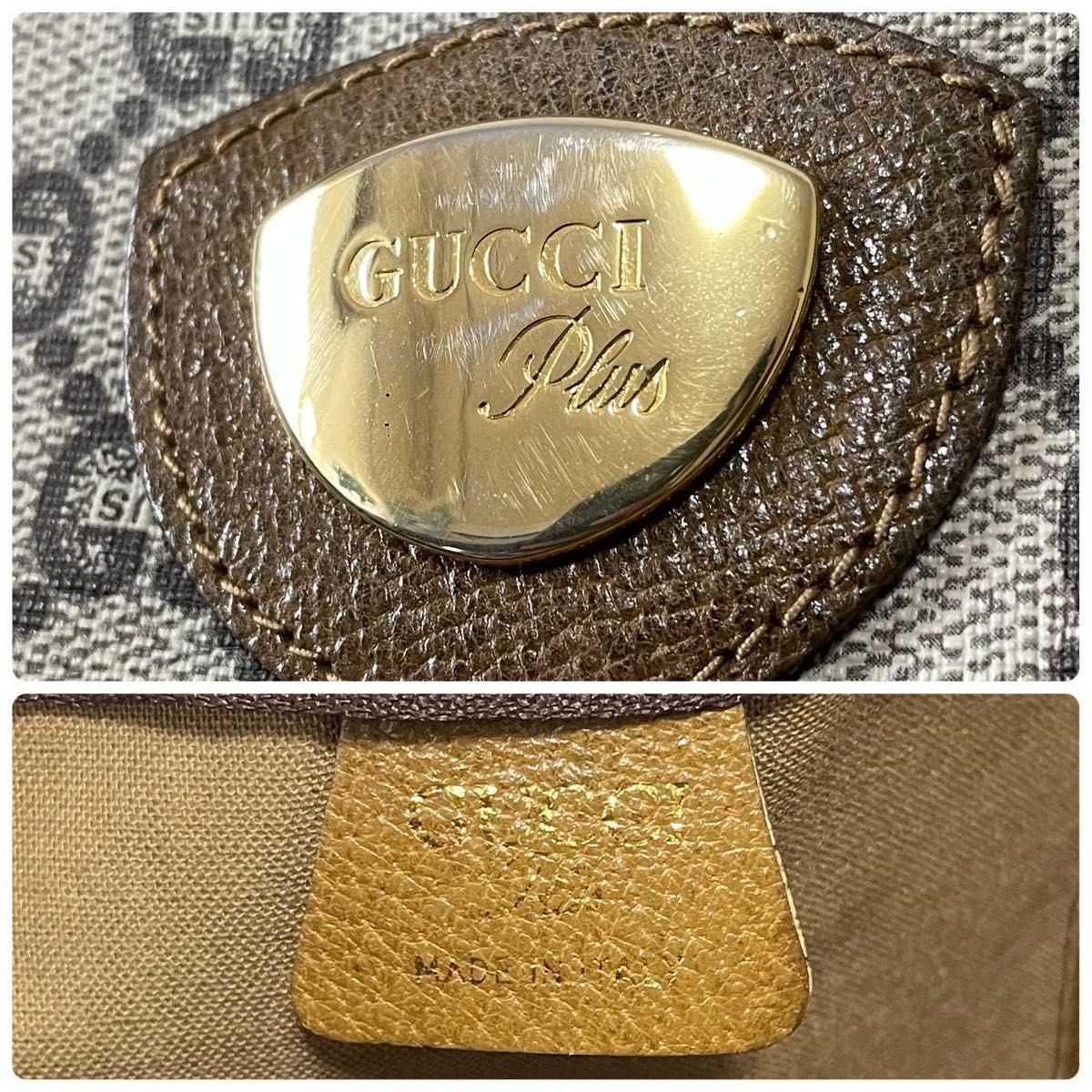 【美品】GUCCI グッチ　ボストンバッグ　トートバッグ　GGスプリーム×レザー