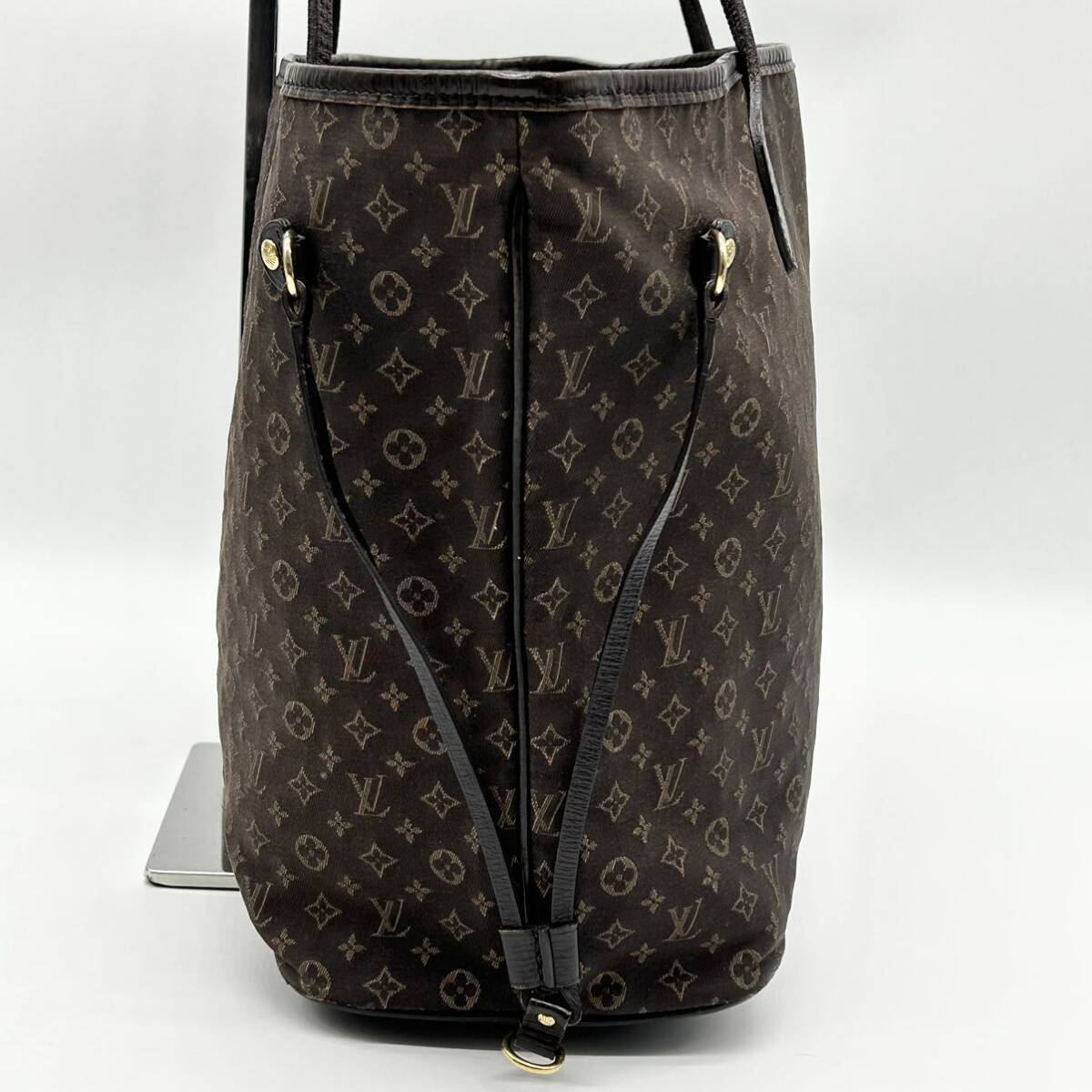 ●高級●LOUIS VUITTON ルイヴィトン ネヴァーフルmm イディール トートバッグ ハンド ビジネス 鞄 かばん モノグラム A4 肩掛け可 茶の画像5