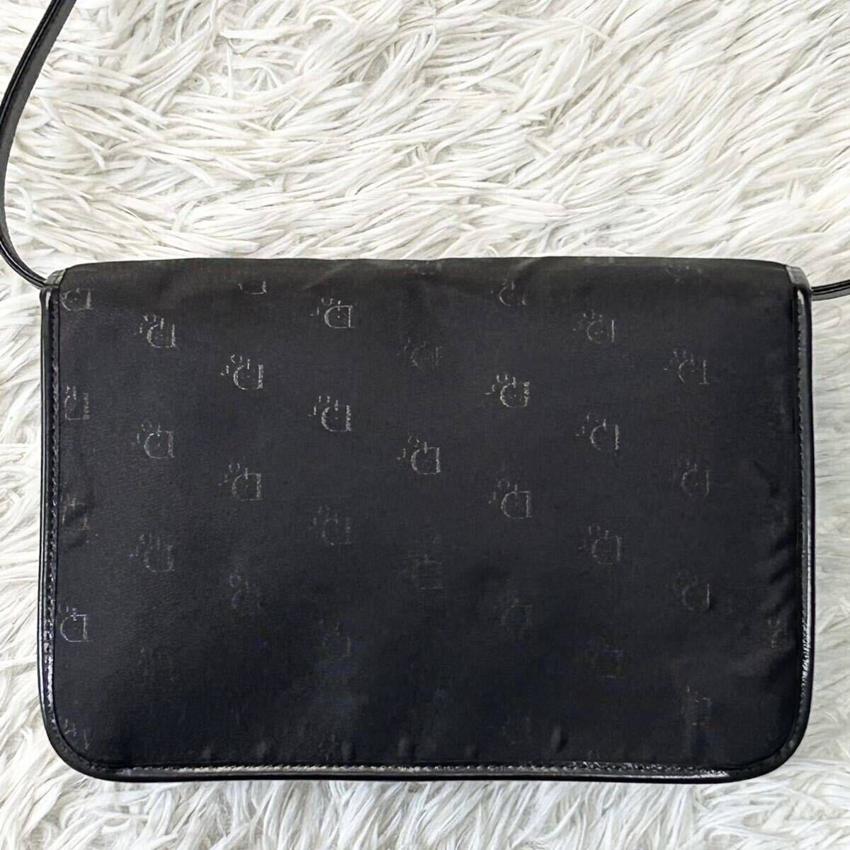 ●高級●Christian Dior クリスチャンディオール ワンショルダーバッグ フォーマルバッグ 鞄 かばん CDロゴ 肩掛け可 キャンバス レザー 黒の画像3