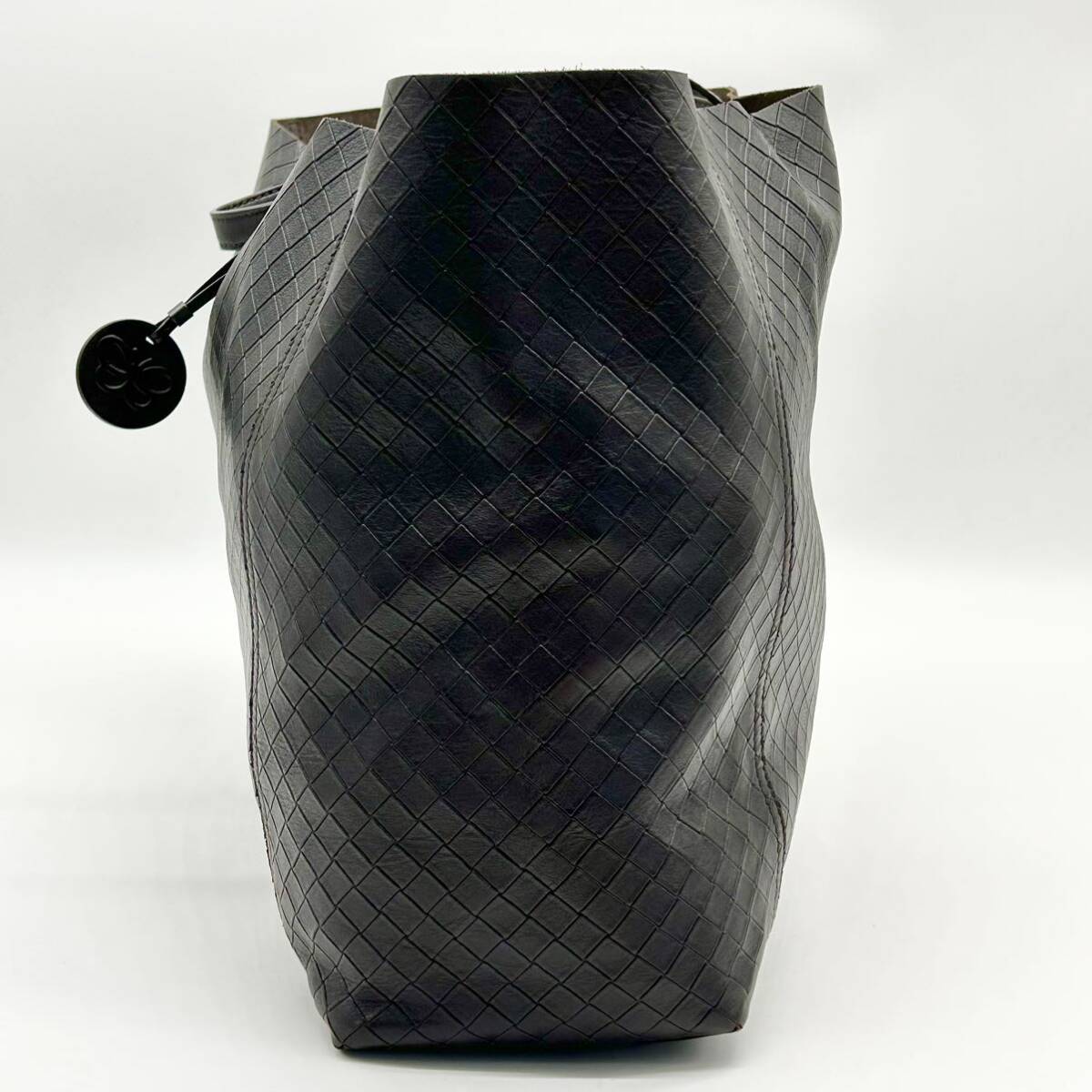 ●極美品●BOTTEGA VENETA ボッテガヴェネタ イントレッチオミラージュ 大容量 トートバッグ ビジネスバッグ 鞄 かばん A4 レザー PVC 茶の画像4