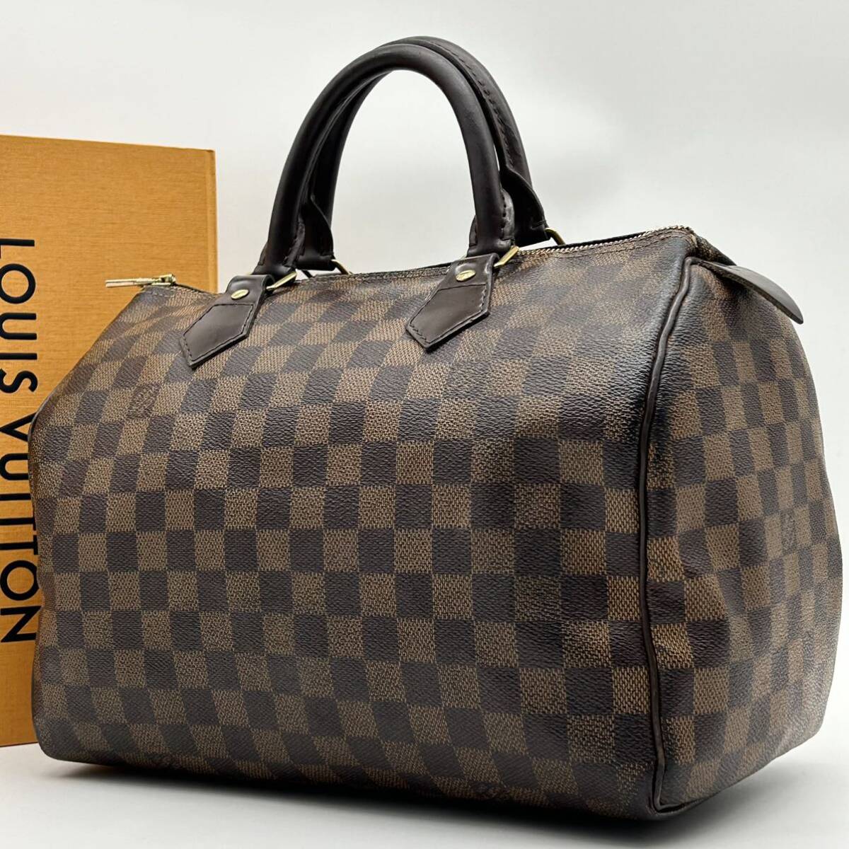 ●高級●LOUIS VUITTON ルイヴィトン スピーディ30 ダミエ ミニボストン ハンドバッグ 鞄 かばん PVC レザー レディース 茶 ブラウンの画像1