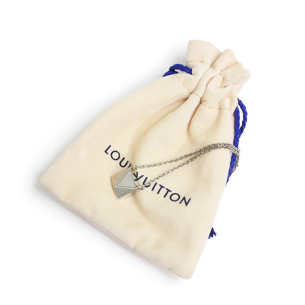( б/у ) Louis Vuitton LOUIS VUITTON хлеб Dante .fV квадратное подвеска колье SV925 серебряный 