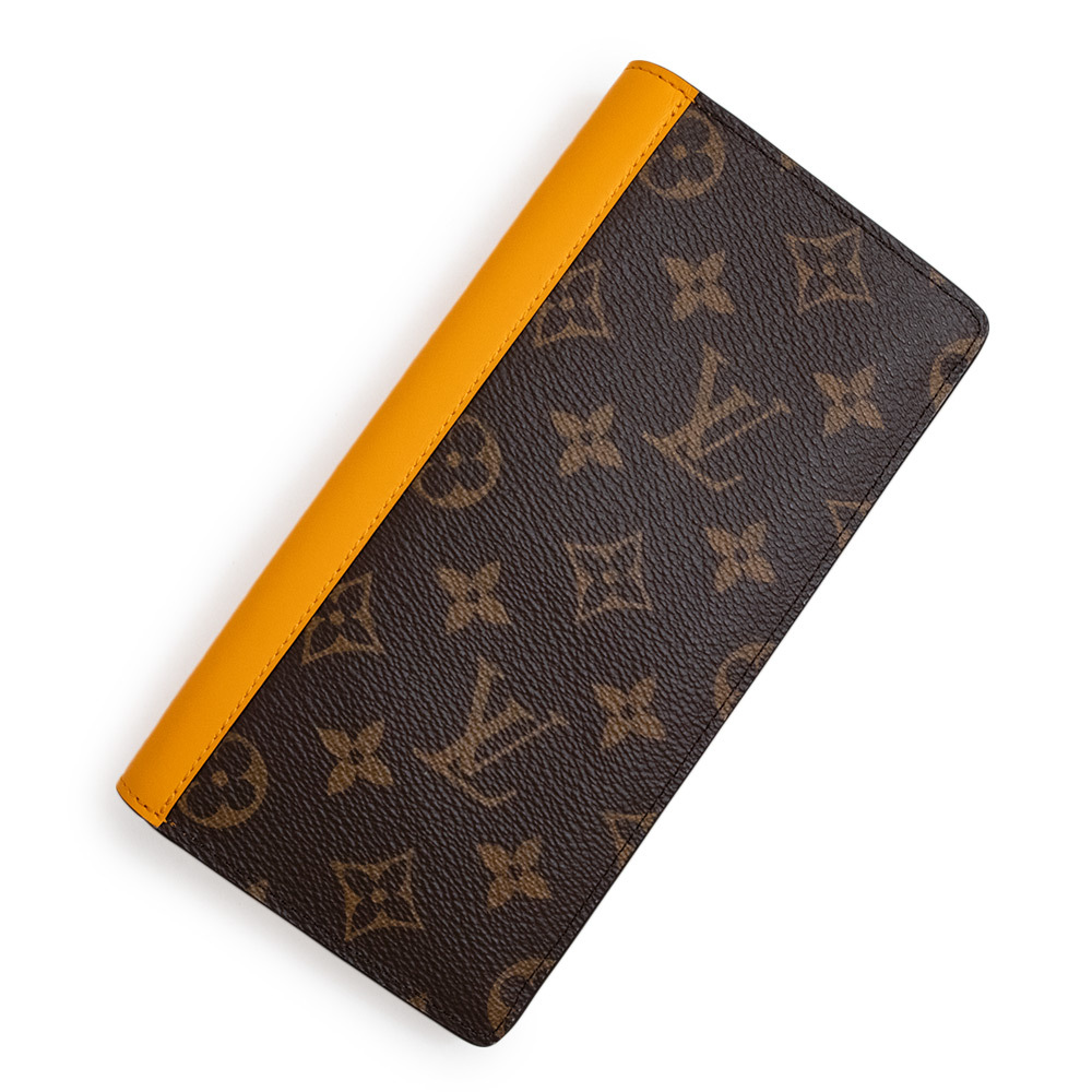 （新品・未使用品）ルイ ヴィトン LOUIS VUITTON ポルトフォイユ ブラザ NM 二つ折り長財布 モノグラムマカサー レザー オレンジ M69029_画像1