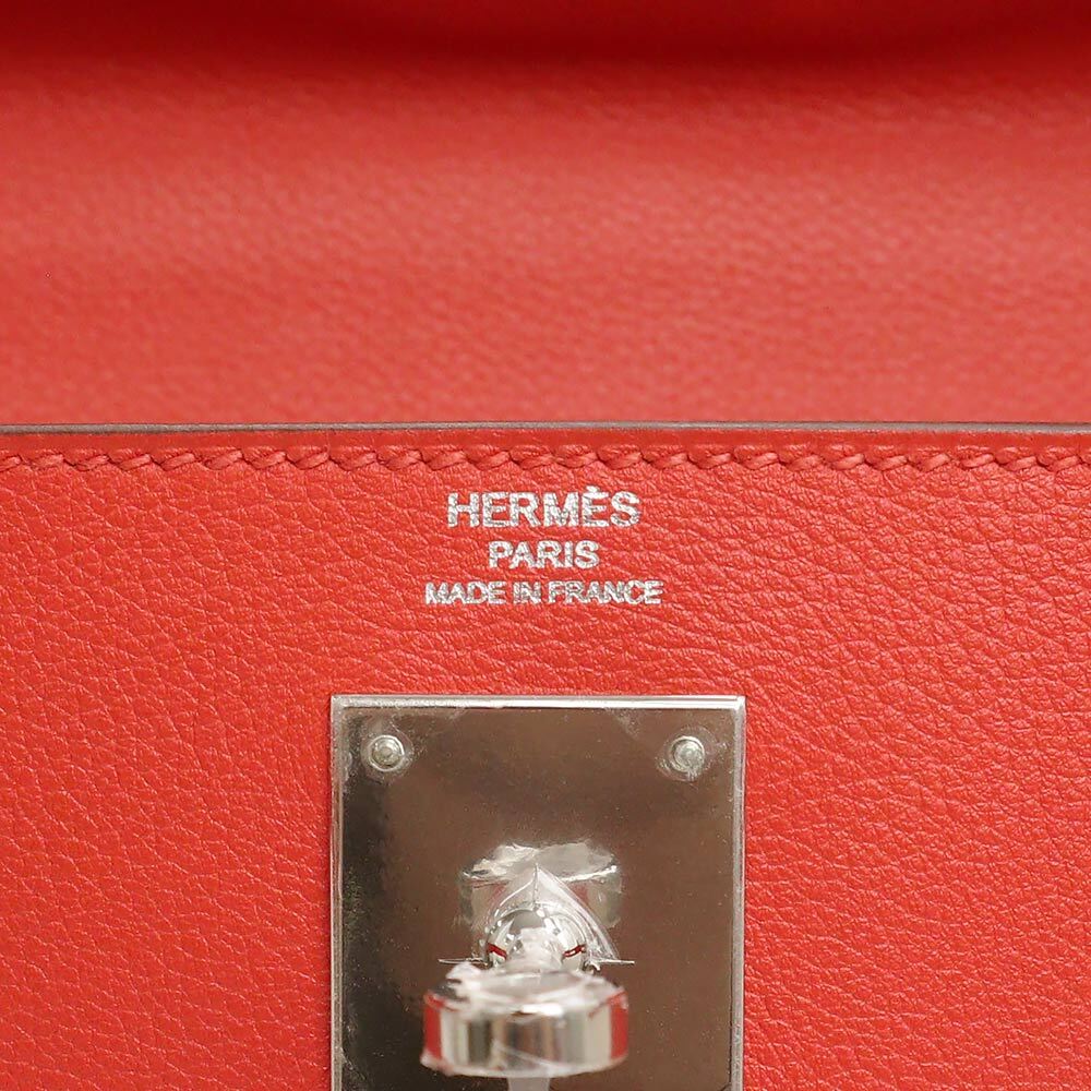 （未使用　展示品）エルメス HERMES ケリー 28 内縫い 2WAY 斜め掛け ショルダー ハンドバッグ ルージュトマト 赤 シルバー金具 X刻印_画像9