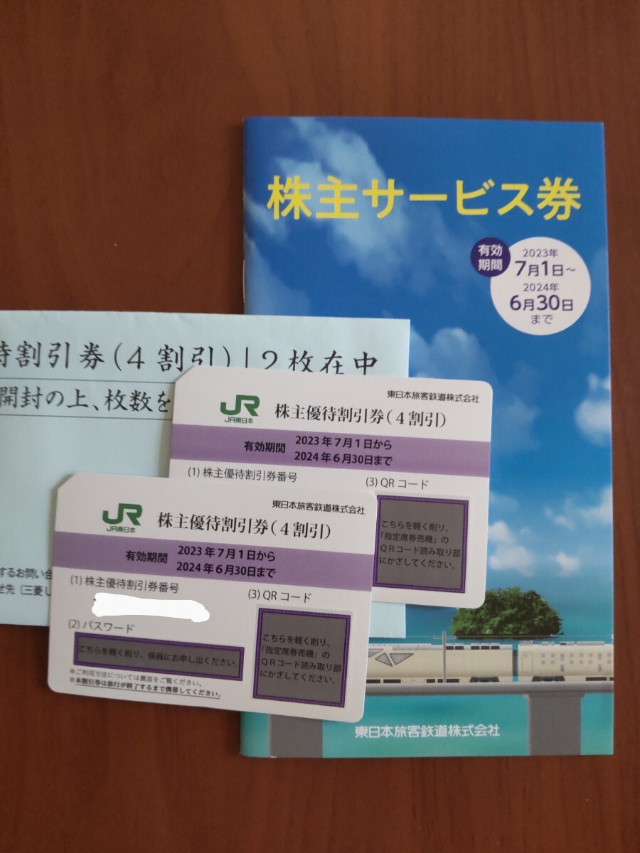 JR東日本株主優待券２枚と株主サービス券１冊の画像1