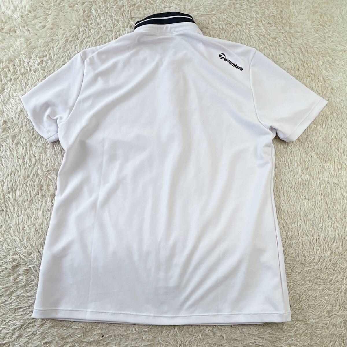 [Taylor Made] TaylorMade рубашка-поло с коротким рукавом Golf одежда .... ощущение оттенок белого мужской M кнопка-застежка .. скорость .Rstore443010