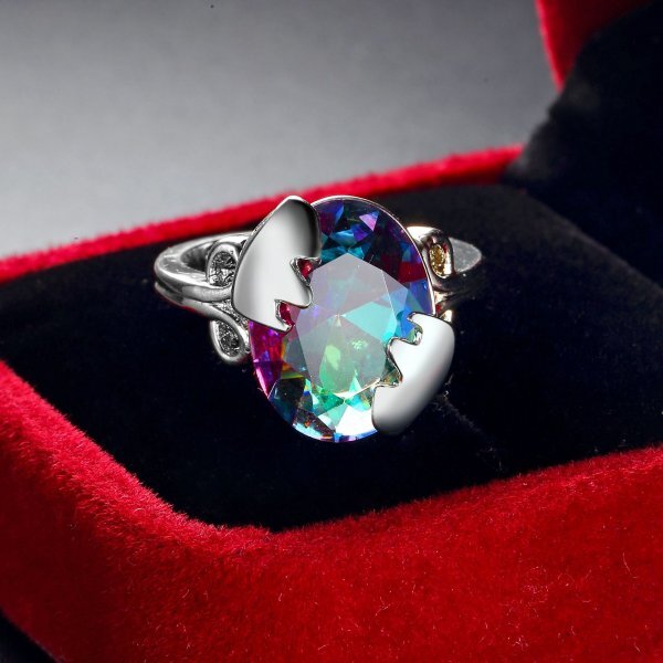 [ free shipping /ba year carefuly selected * today. Medama commodity!! abroad direct import ] large grain Rainbow topaz round cut Angel eg ring special order RDX