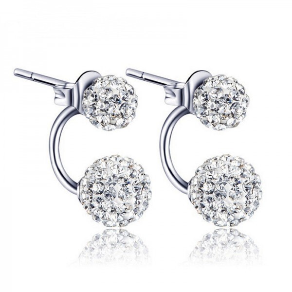 [ limited time free shipping! now only 1 jpy start!!]2Way double crystal earrings C*B