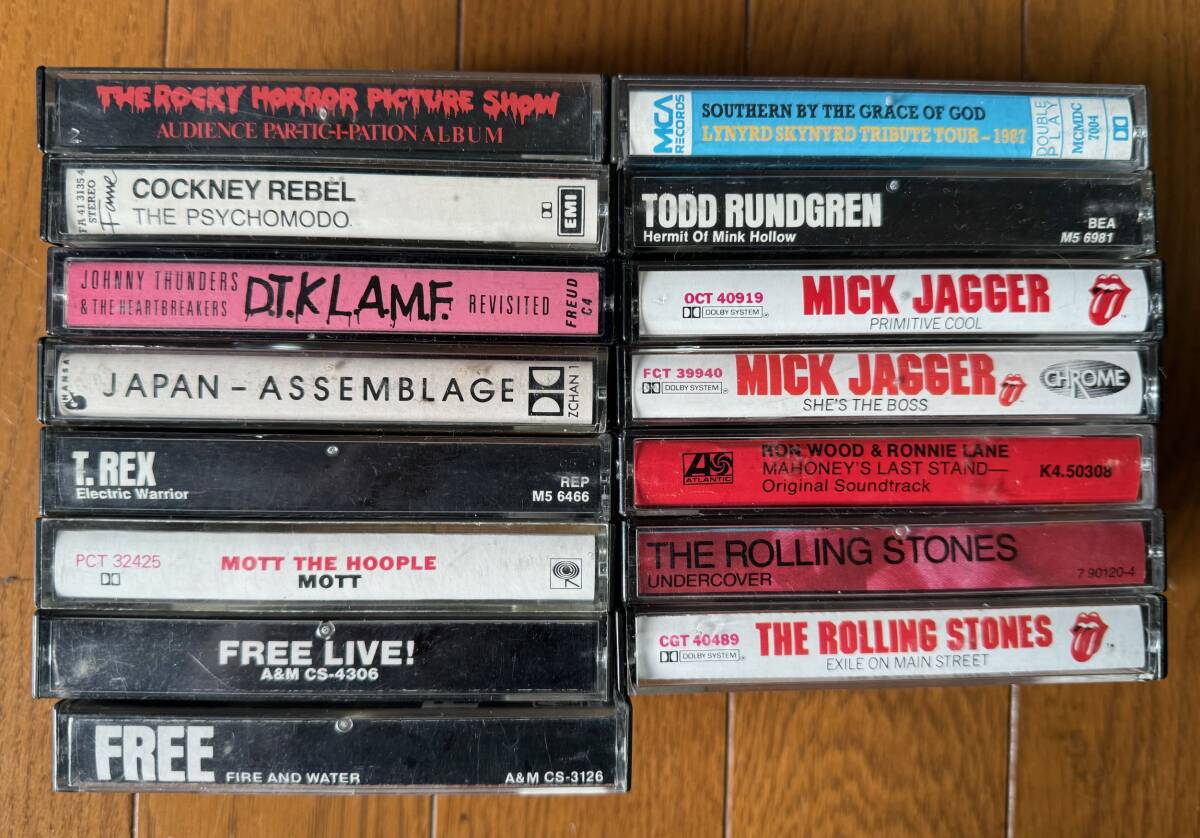 輸入カセットテープ15本セット Rolling Stones/T.Rex/Free/Japan/Johnny Thundersの画像2