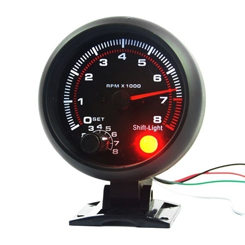 ① tachometer wiring all-purpose 3 75 \'\'95mm 12v automobile car tachometer 8000rpm gauge range black car all-purpose after market goods 