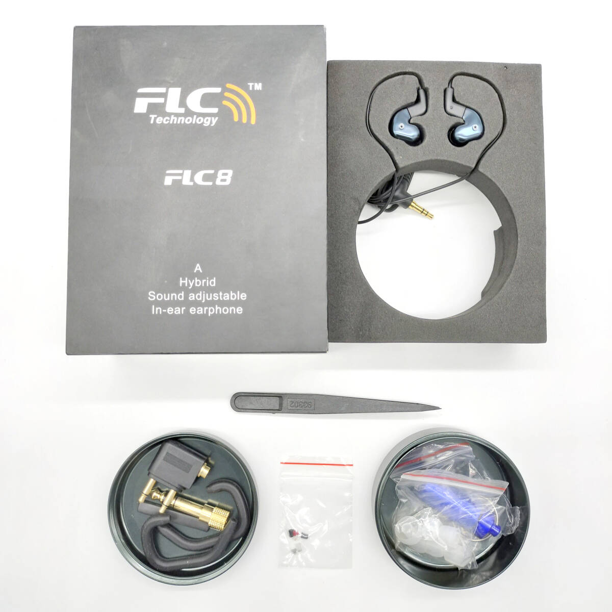 【アクセサリー一式付き】FLC Technology FLC8 自分好みのカスタマイズ可能な有線イヤホン【ジャンク品】《管理番号：2404D-11》の画像2