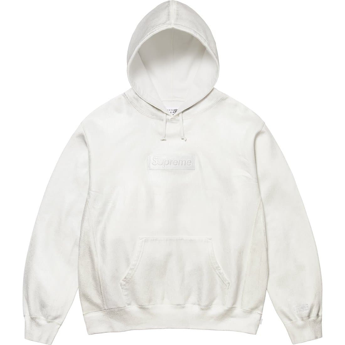 新品未使用 Supreme x MM6 Maison Margiela Foil Box Logo Hooded Sweatshirt White MM6 メゾン マルジェラ Large L パーカー シュプリーム_画像1