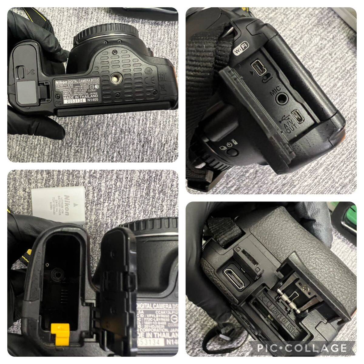 【4/41ES】Nikon D5500デジタルカメラ レンズ Nikon DX AF-S 充電器 ケース付き 通電のみ動作確認済の画像4