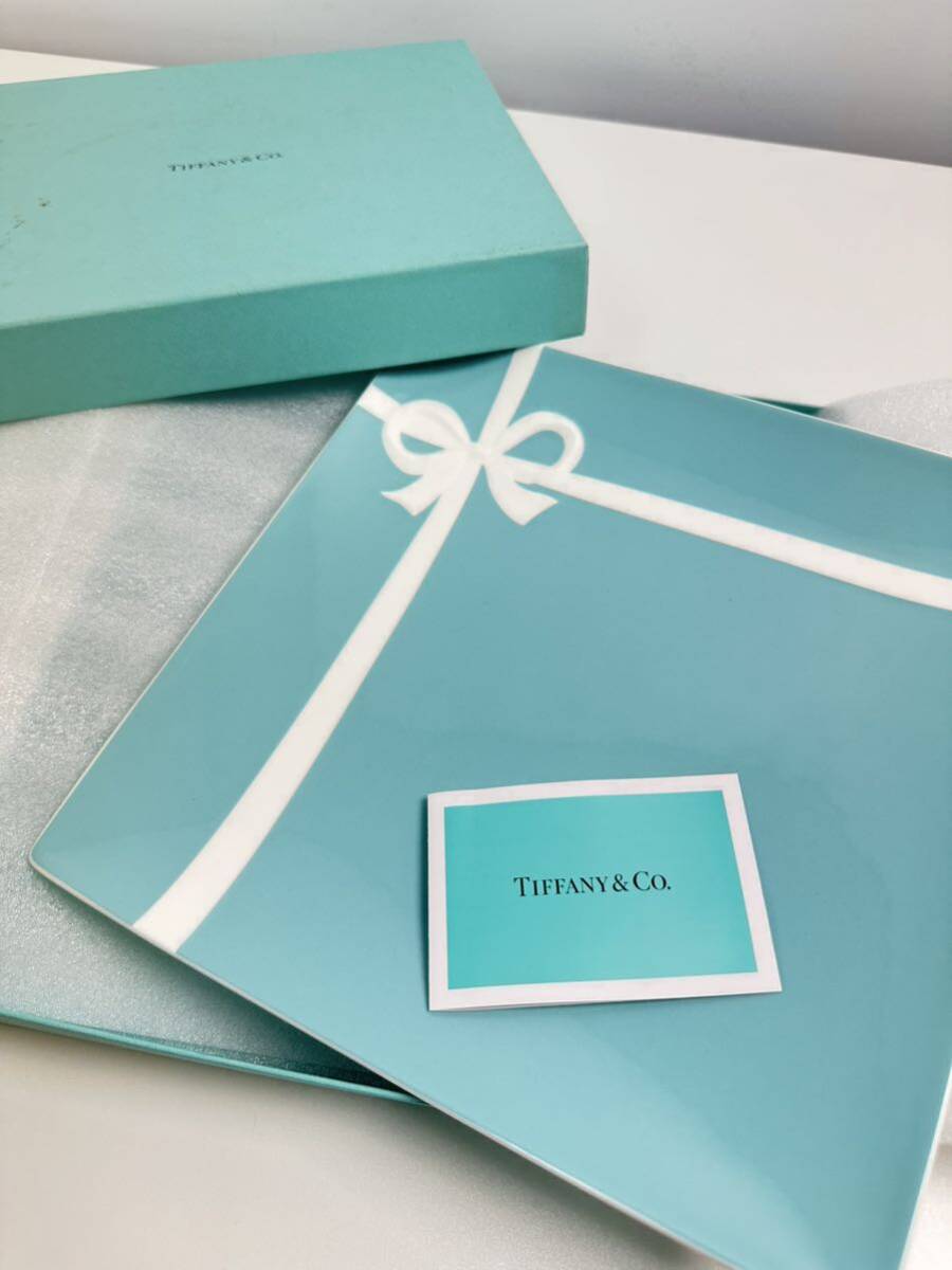 【4/59E】Tiffany TIFFANY ティファニー ブルーボックス プレート ブルーリボン スクエア 洋食器 _画像5