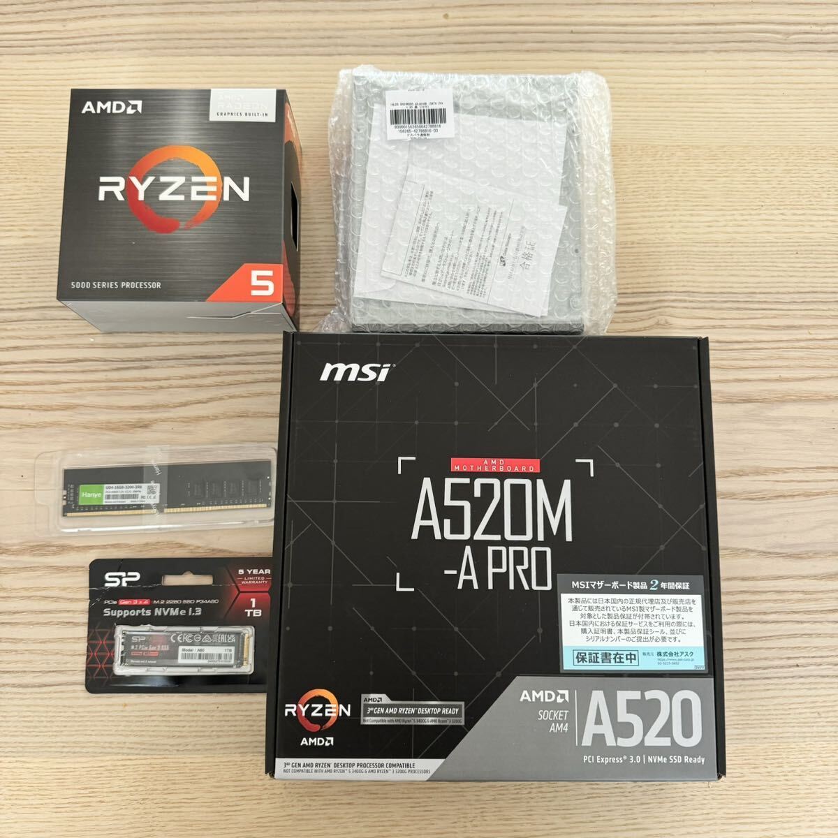 【新品】Ryzen5 5600g 6コア 12スレッド 内蔵グラフィック DDR4 16GB メモリA520m SSD 1TB 内蔵DVD コンパクトPC 省スペースの画像2