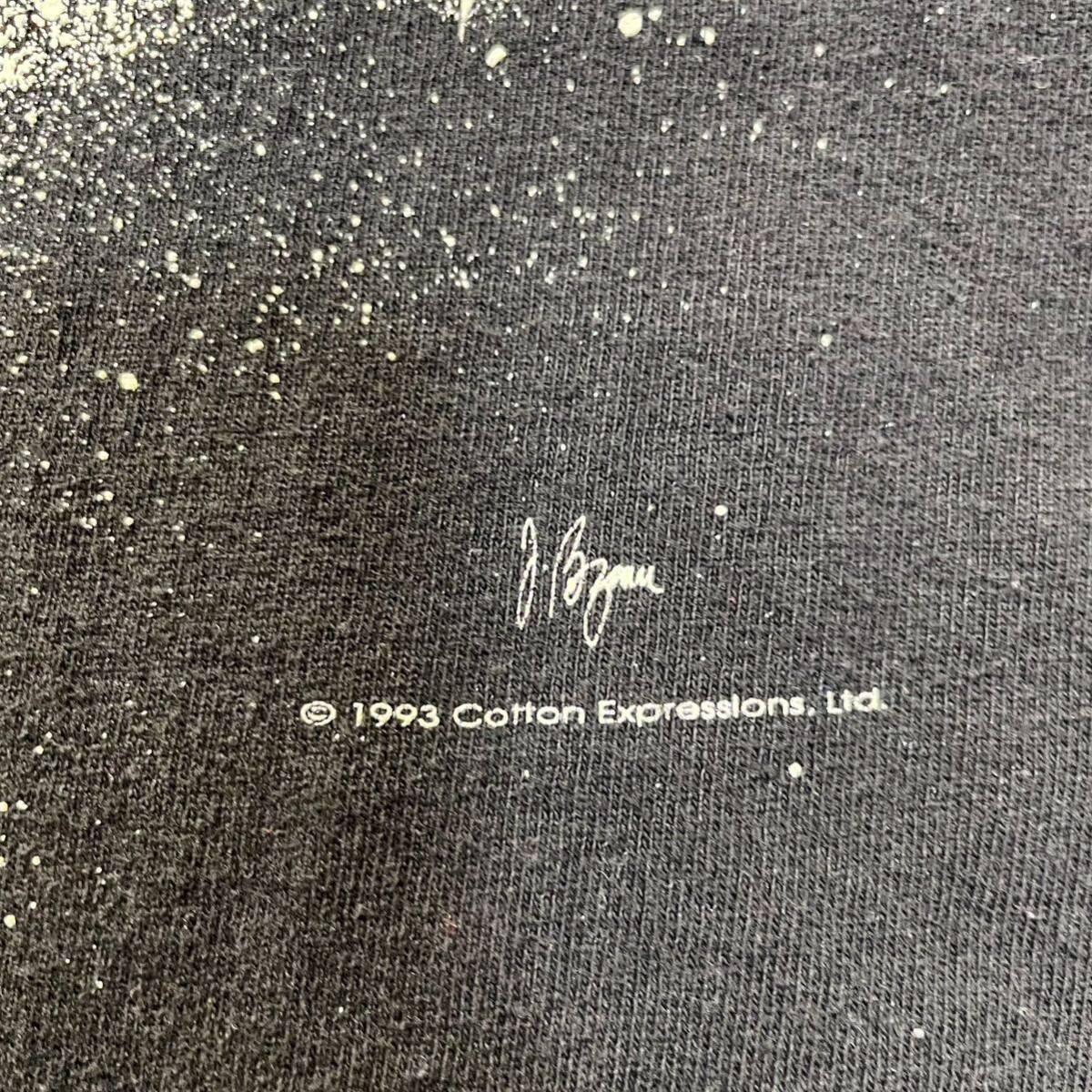 90s 80s アインシュタイン Einstein プリントtシャツ アメリカ製 ビンテージ usa old cotton expression 偉人 XL 70s 黒 ブラック Tee 発光の画像7