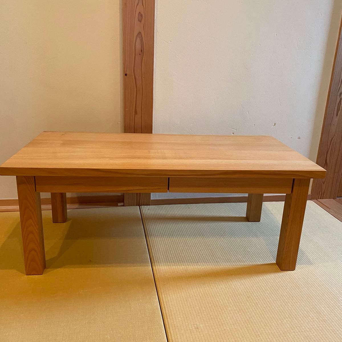 廃盤品 無印良品 タモ材 木製 ローテーブル 引き出し付き|Yahoo 廃盤品 無印良品 タモ材 木製 ローテーブル 引き出し付き|Yahoo