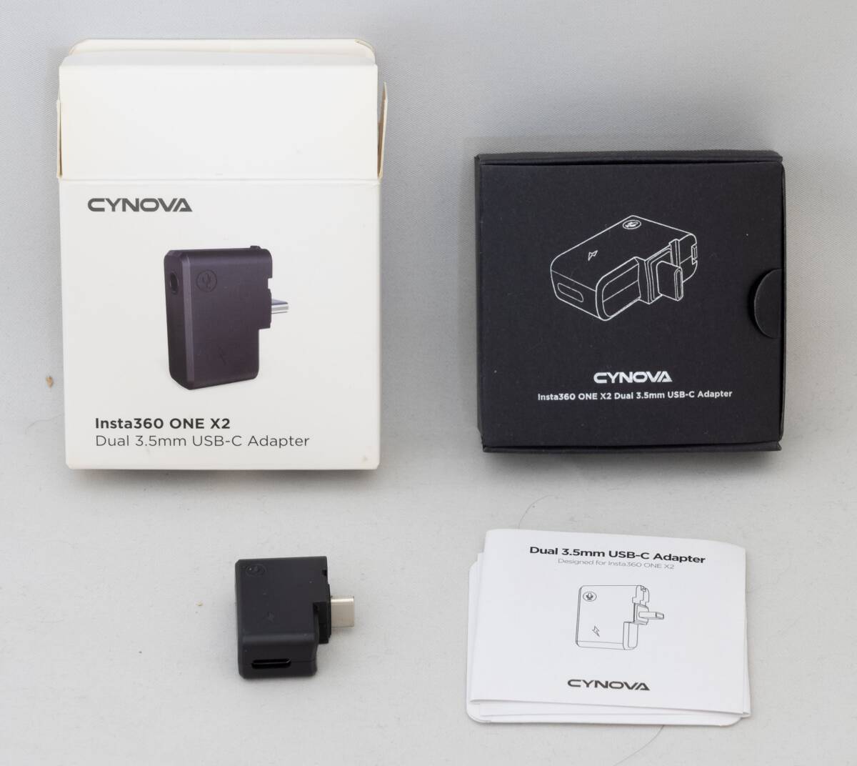 CYNOVA Insta360 ONE X2 デュアルマイクアダプター 3.5mmマイク X2外部マイク1個 USB-Cポートの画像1