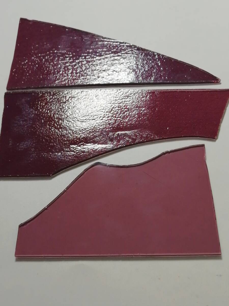 「ステンドグラス材料 興和商事 透明ピンク系 3枚組」3㎜厚 端材整理品の画像4