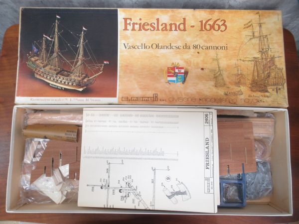 未組立 C.mamoli マモリ Friesland 1663 フリースランド 1/75 大型帆船 木製模型キット ヴィンテージ_画像1