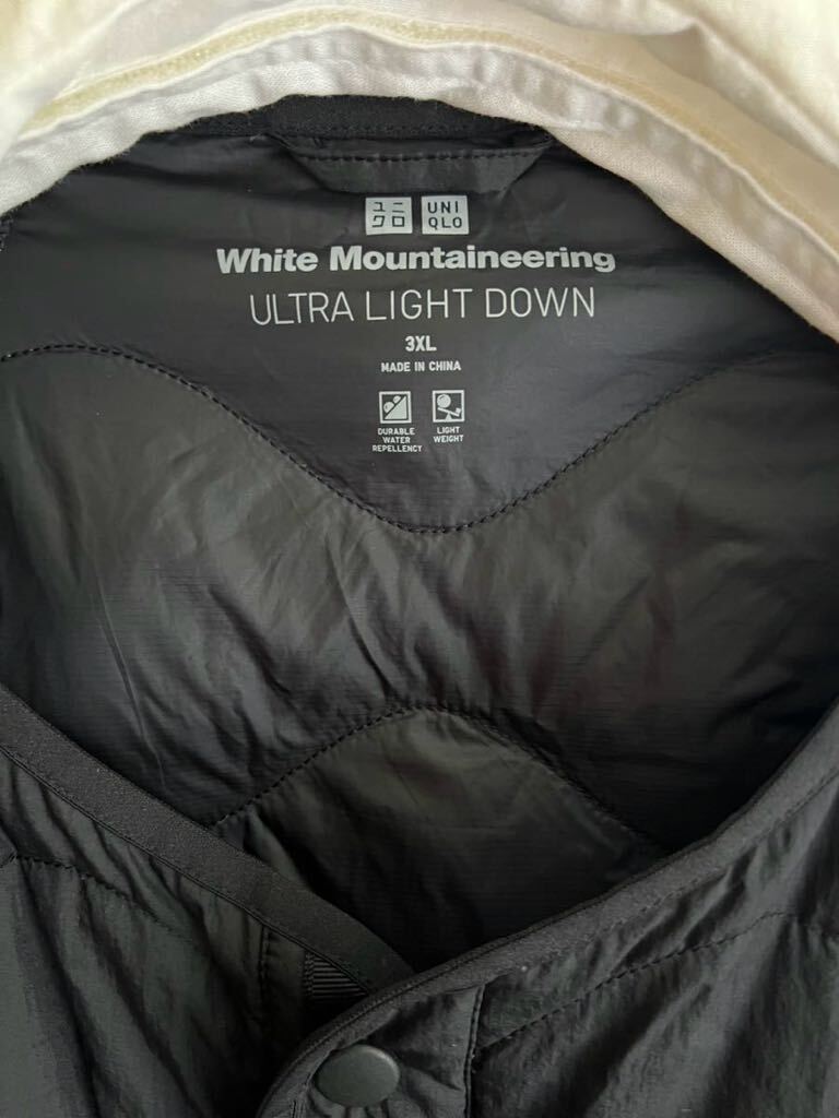 【オンライン限定サイズ】UNIQLO White Mountaineering ウルトラライトダウン 3XL ブラックユニクロ ホワイトマウンテニアリング 黒の画像1