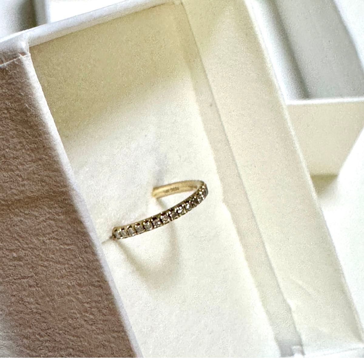 BETTINA JAVAHERI 14K Stack White Diamond Yellow Gold Ring 指輪 リング