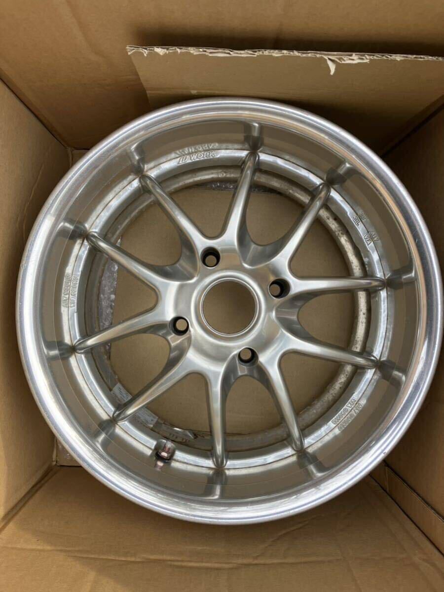 15インチ 8J Work ワーク アルミ ホイール ２本セット 15x8.0JJ PCD 114.3 オフセット +25 4H 4穴 JWL VIA 希少サイズ 旧車 Meister S2?の画像5