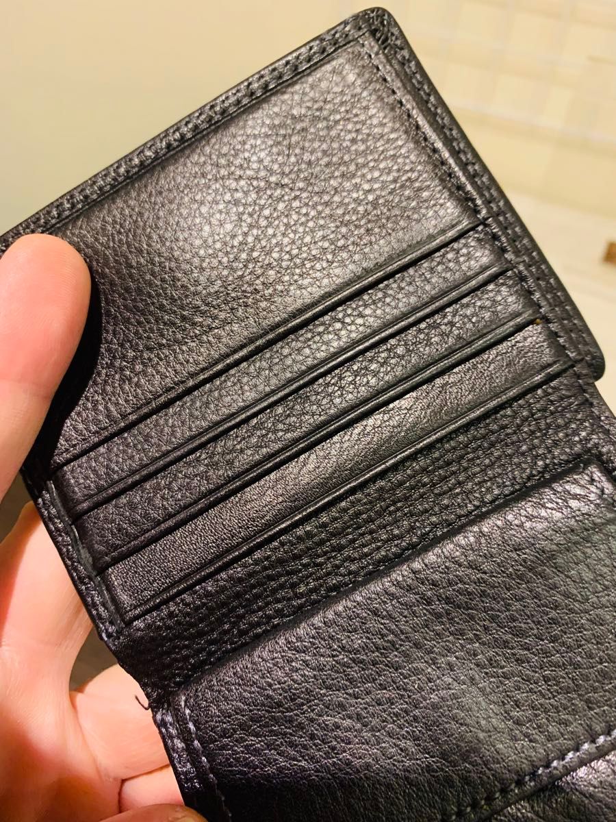【美品】KANSAI YAMAMOTO HOMME カンサイヤマモト　 財布 二つ折り財布 ブラック　レザー