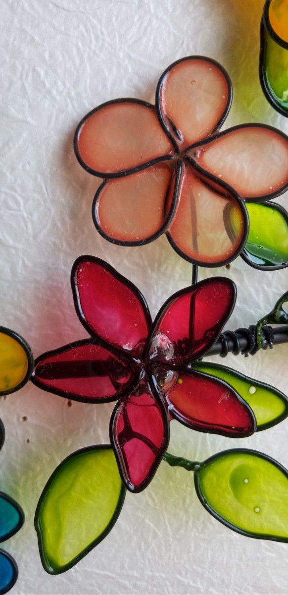 ハンドメイド　ワイヤークラフト　ワイヤーアート　壁飾り　壁掛け　インテリア　お花