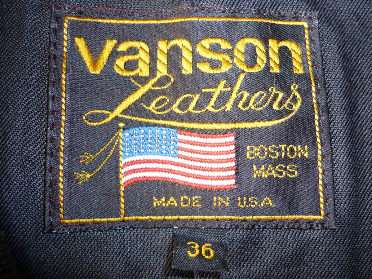 VANSON レザージャケット バンソン イエロー サイズ36の画像2