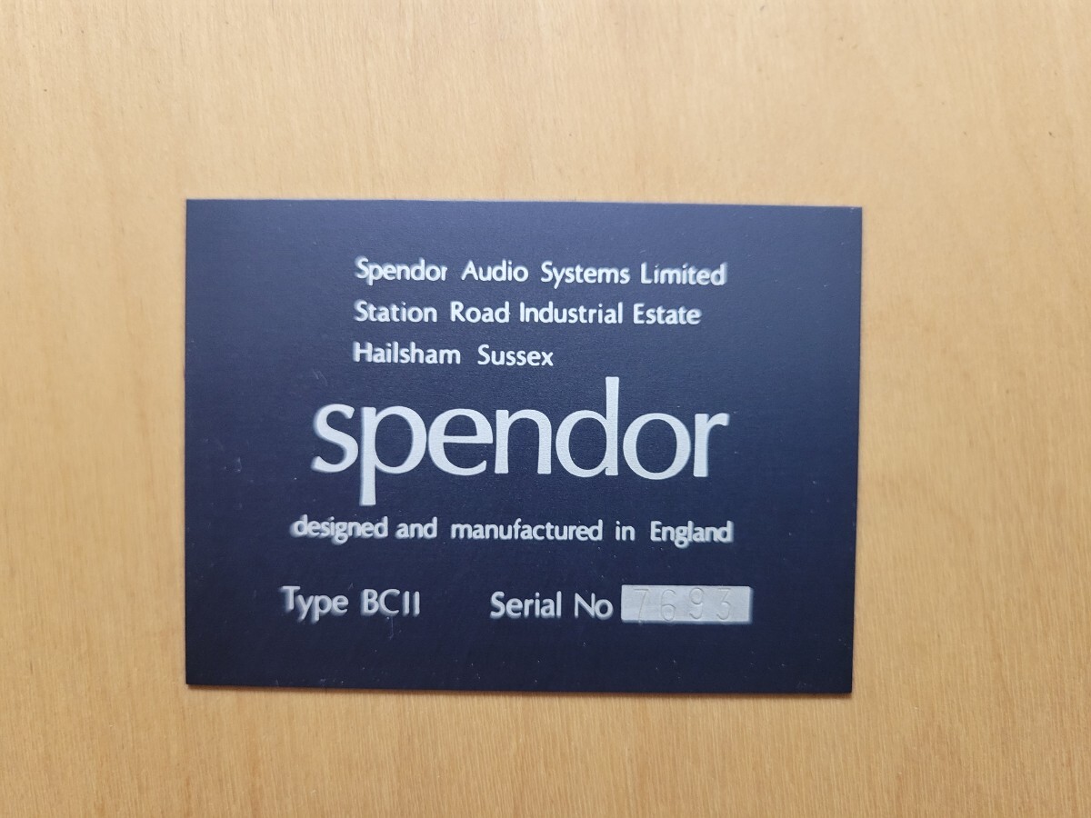 ☆spendor Type BCII スペンドール スピーカー☆170サイズで2個口発送 室内保管 中古品の画像3