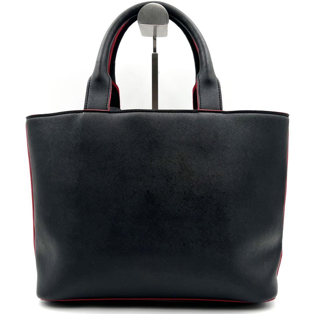 《極美品》ARMANI アルマーニ メンズ レザー トートバッグ ビジネスバッグ A4 チャーム ブラック 手提げ 保存袋