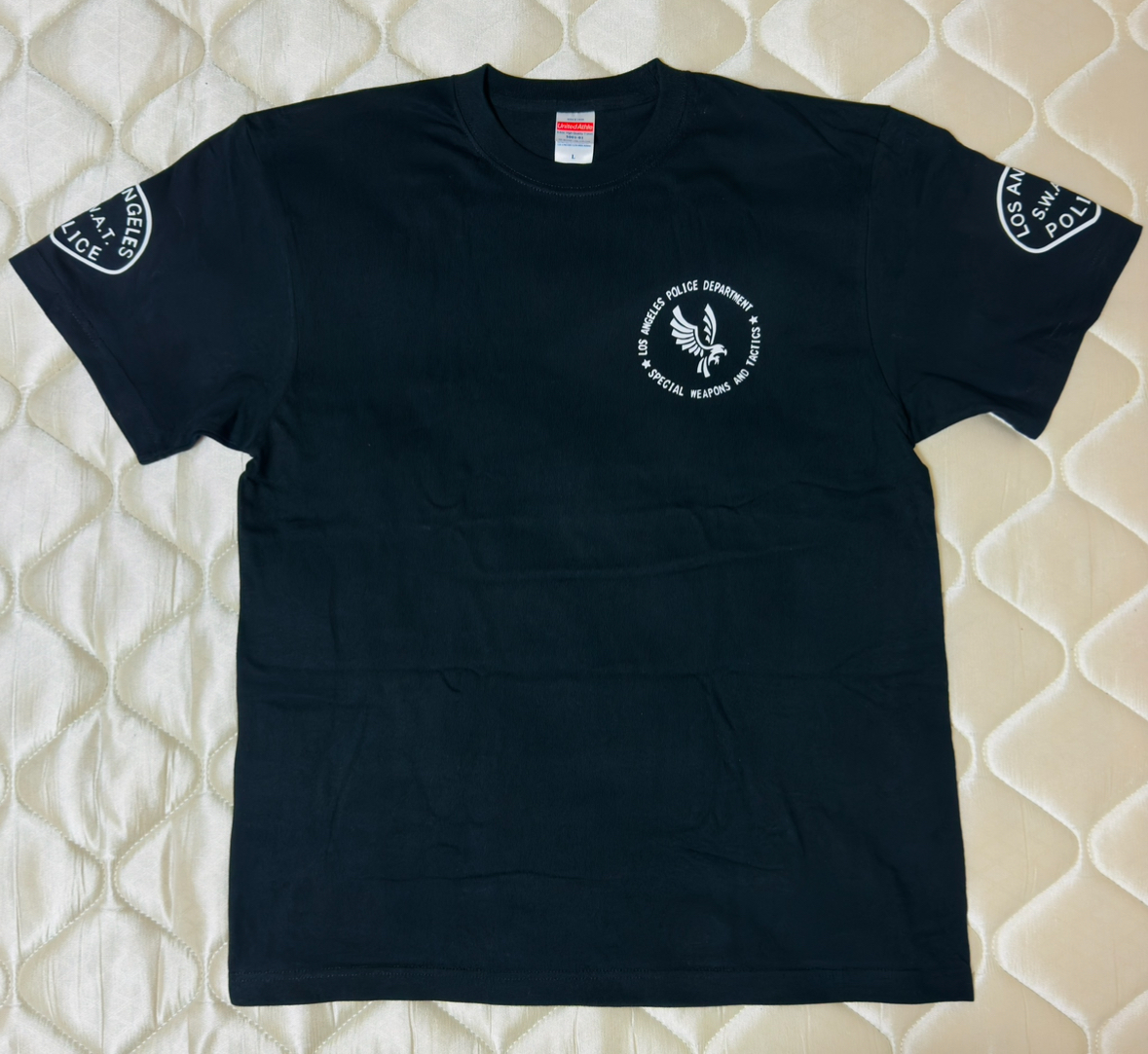 Sサイズ用 送料無料 スワット LAPD SWAT Tシャツ ブラック S サバゲーの画像1