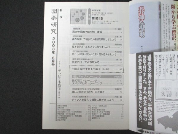 本 No1 01468 囲碁研究 2003年6月号 初段の常識 両ガカリの打ち方④/石倉昇 両ガカリして相手の大模様を牽制しましょう 二、三段の戦術_画像2