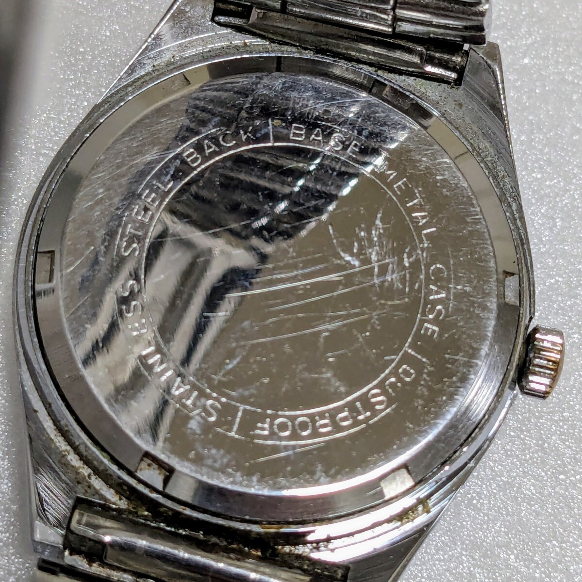 当時物 希少 レア Sun laurel サンローレル 腕時計 DELUXE 自動巻 手巻き デイト メンズ アンティーク ヴィンテージ スイス SWISS ジャンクの画像8